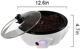 Electric Coffee Roaster, 110V 800W Household Coffee Bean Roasting Baking Machine w/Lid, 500g Capacity(Raw Coffee Beans), 0-240℃ Temperature Adjustment, Non-Stick, for Cafe Shop Home Use
