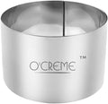 O'Creme Cake Ring Sturdy Stainless Steel Round Mousse Cake Ring Mold for Baking, Dessert Cake Decorating Pastry Rings 4 Inch Diameter x 2 Inch High