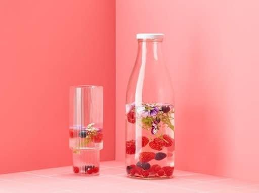 Le Parfait Bottles French Glass Milk Bottle with 48mm Printed Logo Airtight Metal Twist Cap | Used for Smoothie, Water Bottle, Preserved Tomato Sauce & other Soups | 16oz (Pack of 6) 500ml