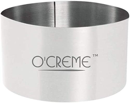 O'Creme Cake Ring Sturdy Stainless Steel Round Mousse Cake Ring Mold for Baking, Dessert Cake Decorating Pastry Rings 2-3/4 Inch Diameter x 1-1/2 Inch High
