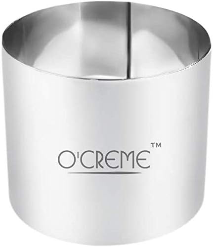O'Creme Cake Ring Sturdy Stainless Steel Round Mousse Cake Ring Mold for Baking, Dessert Cake Decorating Pastry Rings 4 Inch Diameter x 4 Inch High