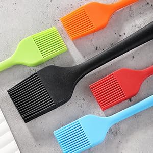 Silicone Basting Pastry Brush, 5 PCS Colorful Silicone Food Brush for Baking Cooking BBQ Grill Spread Oil Butter Sauce, Heat Resistant, Dishwasher Safe (5Pack, Rainbow Colors)