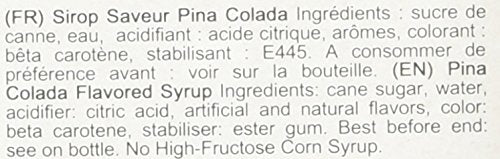 1883 Piña Colada Syrup for Drinks, Made in France, 1 Liter Glass Bottle