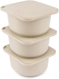 Babadoh Pizza Making Accessories | Pizza Dough Proofing Containers with Lids | Set of 3 | Dough Colour | Original Size (make 12" Pizzas)