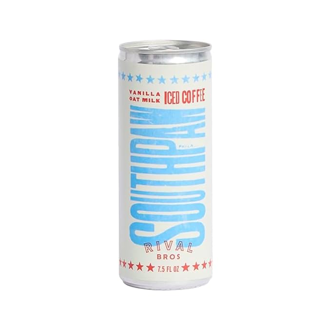 Rival Bros Southpaw Ready to Drink Iced Coffee, Vanilla Oat Milk Flavored, 7.5 Fl Oz, 12 Count, Perfect for On-the-Go, 100mg Caffeine, Easy to Drink Canned Coffee