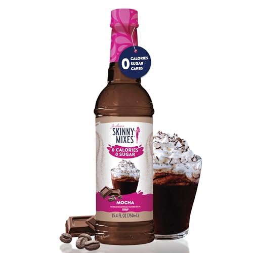 Jordan's Skinny Syrups Sugar Free Coffee Syrup, Mocha Flavor Drink Mix, Zero Calorie Flavoring for Chai Latte, Protein Shake, Food & More, Gluten Free, Keto Friendly, 25.4 Fl Oz, 2 Pack