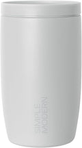 Simple Modern Travel Coffee Mug Tumbler with 360° Lid | Ceramic-Lined Insulated Stainless Steel Cold Brew Iced Coffee Cup Thermos | Gifts for Women Men Her Him | Voyager Signature | 12oz | Ice Gray