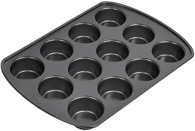 Wilton Gold Premium Non-Stick Warp-Resistant Bakeware, Made without PFAs, Muffin Pan, 12-cup, 10.5 x 15 x 1.4 in, Packaging May Vary