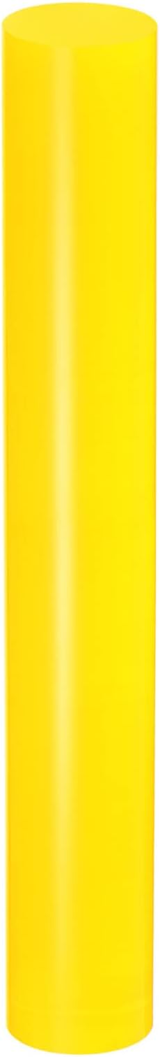 HARFINGTON Acrylic Clay Roller 7.28 Inch x 1 Inch Solid Non-Stick Plastic Round Tube Roller Polymer Clay Rod Fondant Rolling Pin for Shaping, Sculpting, Modeling DIY Crafts, Yellow