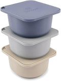 Babadoh Pizza Dough Proofing Silicone Containers with Lids | Pizza Making Accessories | Set of 3 | Multi Blue (1 Dough, 1 Smoke, 1 Steel) | Original Size (make 12" Pizzas)
