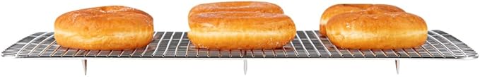 Restaurantware Met Lux 11.8 x 16.9 Inch Wire Baking Rack 1 Heavy-Duty Oven Wire Rack - Fits Half Size Sheet Pan Dishwashable Stainless Steel Cooling Rack Elevated Feet Oven-Ready Up To 575F