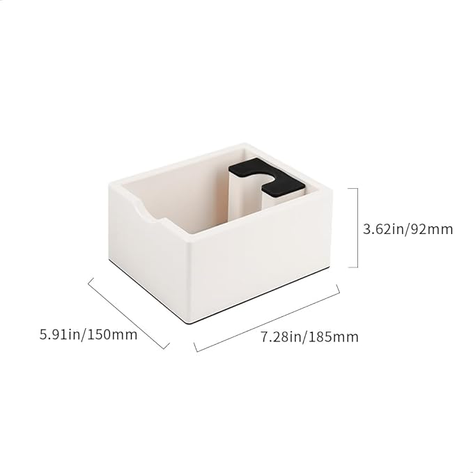 watchget Espresso Knock Box, Coffee Ground Knock Box, Dual Function Storage and Tamping Tool with Non-Slip Base, Made of Durable ABS Plastic, Perfect for Baristas and Coffee Enthusiasts, White