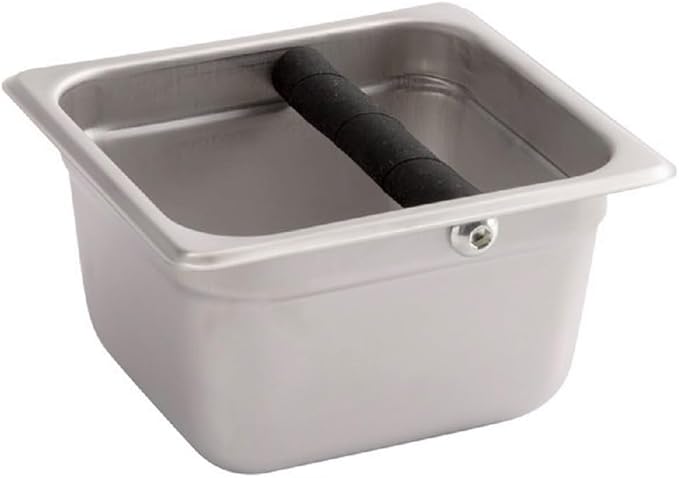 TrueCraftware- 4” Deep Commercial Grade Stainless Steel Coffee Knock Box with Rubber Knock Bar 0.6mm Thickness- Durable Barista Espresso Knock Box Perfect for Restaurant Cafes Home