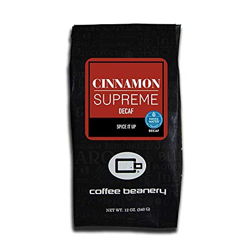 Cinnamon Spice Flavored Coffee SWP Decaf, Specialty Arabica Coffee, Medium Roast, 12 ounce, Automatic Drip (Ground)