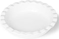 ONTUBE 10.5-Inch Deep Pie Pans 50oz, Ceramic Large Round Pie Tins for Baking, (White, 1 Pieces)