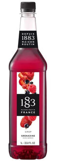 1883 Mixed Berries Syrup for Drinks, Made in France, 1 Liter Plastic Bottle