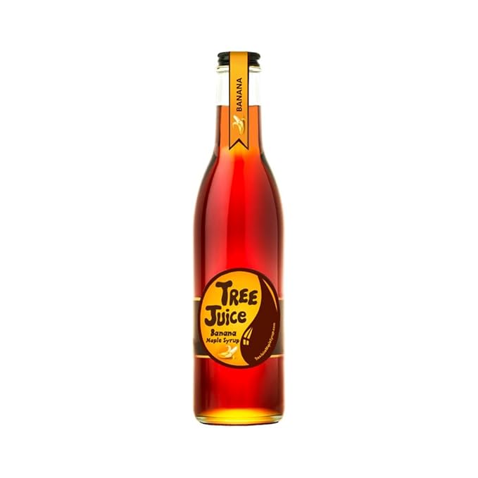 Tree Juice Banana Maple Syrup | All Natural, Non GMO, Vegan, Gluten Free, Vegetarian, Paleo | 12 Ounce Bottle