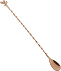 AnSaw Rose Gold 12-Inch Stainless Steel Cocktail Spoon with Leaf Handle - Perfect for Mixing & Layering Drinks in Tall Cups, Bar & Shakers - Durable Long Handle Bar Stirrer,1-Pieces