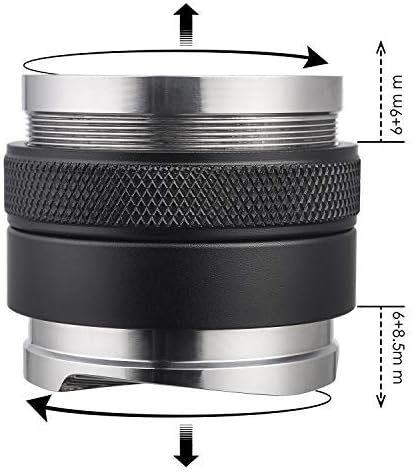 58mm Coffee Distributor and Tamper, Dual Head Coffee Leveler Fits for Portafilter, Increased Adjustable Depth- Professional Espresso Hand Tampers