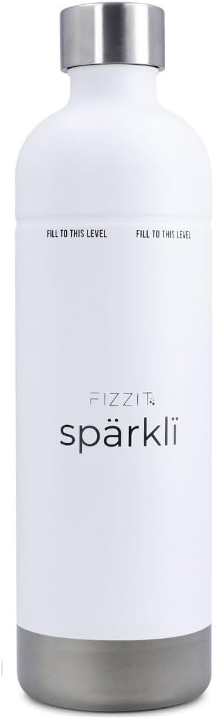 Stainless Steel Carbonation Bottle and Water Bottle | Compatible With Philips Carbonation Soda Maker and Aarke Soda Makers, Dishwasher Safe (SSB-W)