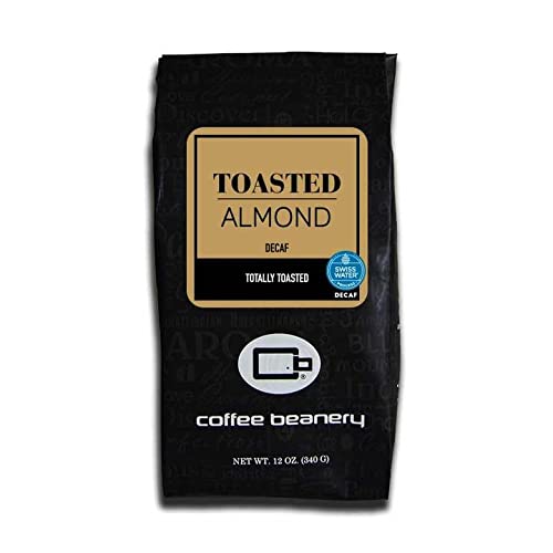 Toasted Almond Flavored Coffee SWP Decaf, Specialty Arabica Coffee, Medium Roast, 12 ounce, Automatic Drip (Ground)