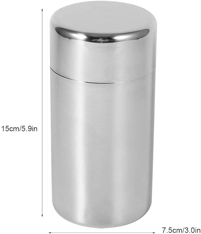 AUNMAS Tea Tin Canister, Stainless Steel Coffee Sugar Storage Container with Airtight Double Lids for Loose Tea, Kitchen Cup for Coffee Sugar Seasoning Storage (550ml)