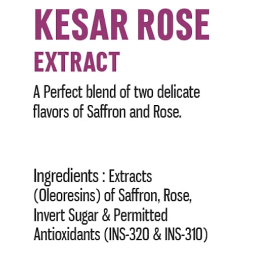 Spice Drop Saffron Rose Extract – Kashmiri Saffron & Rose Essence for Beverages & Desserts – Instant Mixing, No Added Sugar or Preservatives – Gluten-Free & Non-GMO – 20ml