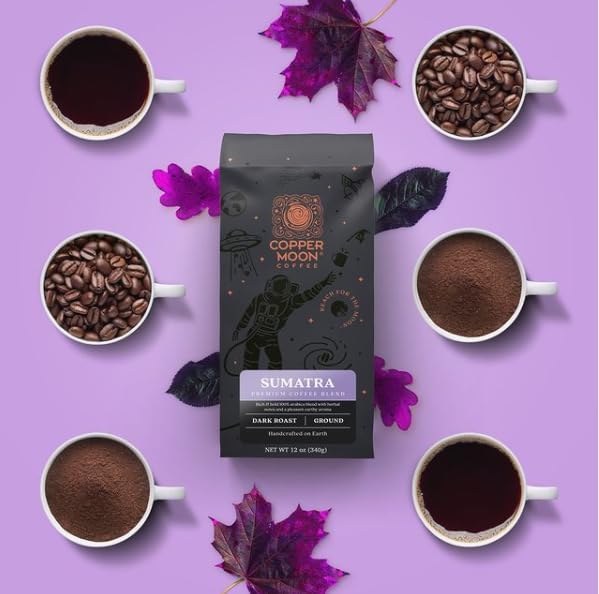 Copper Moon Ground Coffee, Dark Roast, Sumatra Blend, 12 Oz (Pack Of 3)