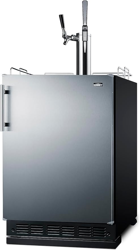 Summit 24" Nitro Cold Brew/Cold Brew Kegerator, Combination Dual Tap Kit, Stainless Steel- SBC7BRSCM2