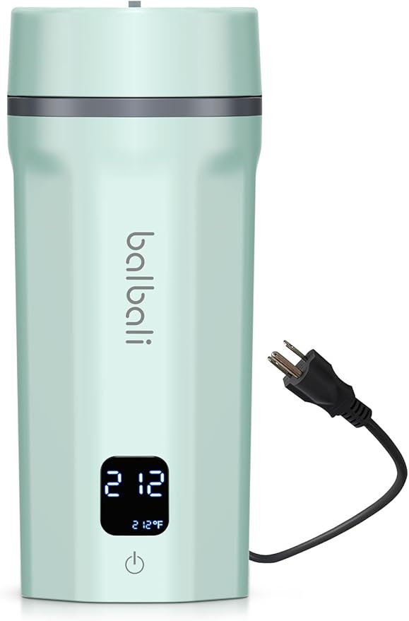 balbali 18.6oz Portable Kettle for Travel 100-250V Dual Voltage for International/Global/Europe - 6 Preset Travel Electric Kettle Hot Water Boiler/Heater/Warmer/Tea Maker - Green