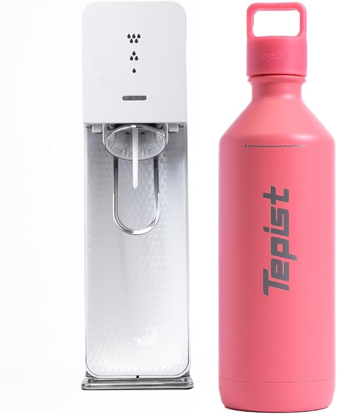 ThirtyO 30oz Stainless Steel Bottle Compatible with Sodastream Machines | Powder Coated Coral | Vacuum Sealed | Double Walled | Leak-Proof | Easy to Carry | Reusable Bottle