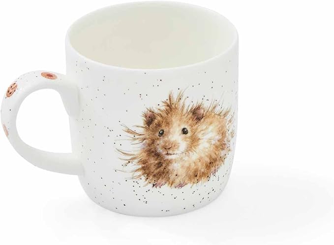 Royal Worcester Wrendale Designs Farmhouse Style Mug, Diet Starts Tomorrow - 14 oz Fine Bone China Mug with Hamster Illustration for Cozy Kitchen Vibes - Floral Drinkware for Daily Comfort