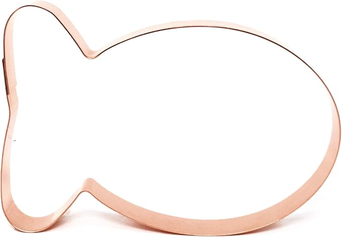 Goldfish Cookie Cutter 5.5 Inch Handmade Copper USA-Made by The Fussy Pup
