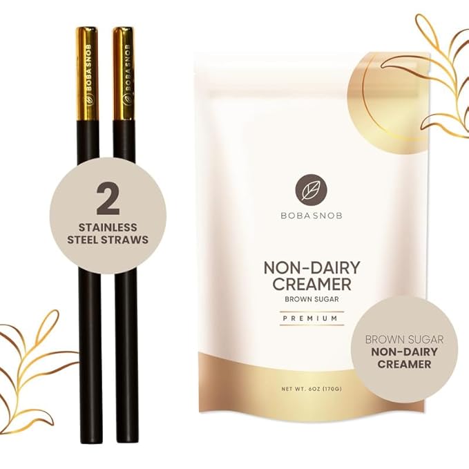Boba Snob Boba Tea Making Kit, Bubble Tea Kit with Boba Gift Set, Boba Tea Maker Kit with Premium Loose Leaf Teas, Tumbler, Two Stainless Steel Boba Straws, Teaspoon, and Tapioca Boba Pearls (Medium)