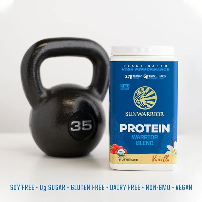 Organic Plant Based Protein Powder | Vegan Organic Protein Powder Vanilla Flavored with BCAA Amino Acids & Hemp Seed Pea Blend | Non-GMO Soy Dairy Filler & Gluten Free (Vanilla, 17 Servings)