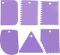 6pcs Cake Scraper Decorating Comb and Icing Smoother Reusable Bread Cream Pizza Cutter-Purple