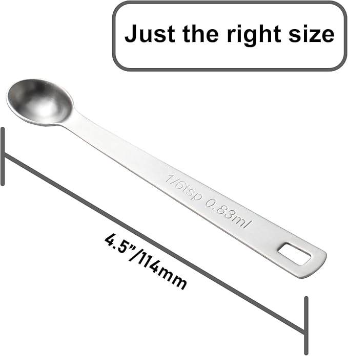 1PCS 1/6 Teaspoon(1/6tsp, 0.83ml) Single Tiny Measuring Spoon, Small Individual Stainless Steel Measure Spoons Only