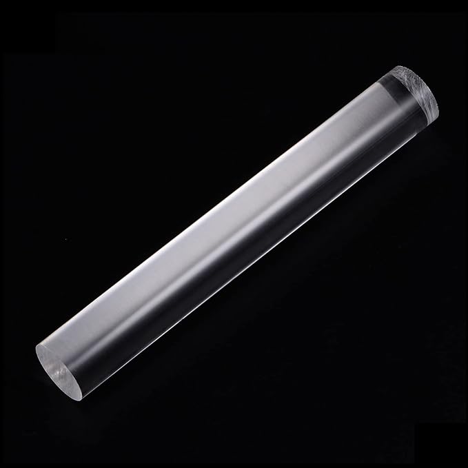 HARFINGTON Acrylic Clay Roller 7.28 Inch x 1 Inch Solid Non-Stick Plastic Round Tube Roller Polymer Clay Rod Fondant Rolling Pin for Shaping, Sculpting, Modeling DIY Crafts, Transparent
