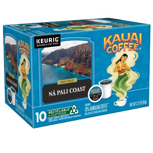 Kauai Coffee K-Cup Pods for Keurig Brewers – Arabica Coffee, 10% Hawaiian – Mild, Medium and Dark Roast, Rich, Smooth, No Bitterness – Three Flavors, 4 Packs of 10 Single Serve K-Cups