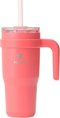 REDUCE 24 oz Stainless Steel Tumbler with Handle - Dual-Wall Vacuum Insulated Travel Mug, Sweat-Proof Lid & Reusable Straw - Keeps Drinks Cold for 24 Hrs, Fits Cupholders, Dishwasher Safe - Daiquiri