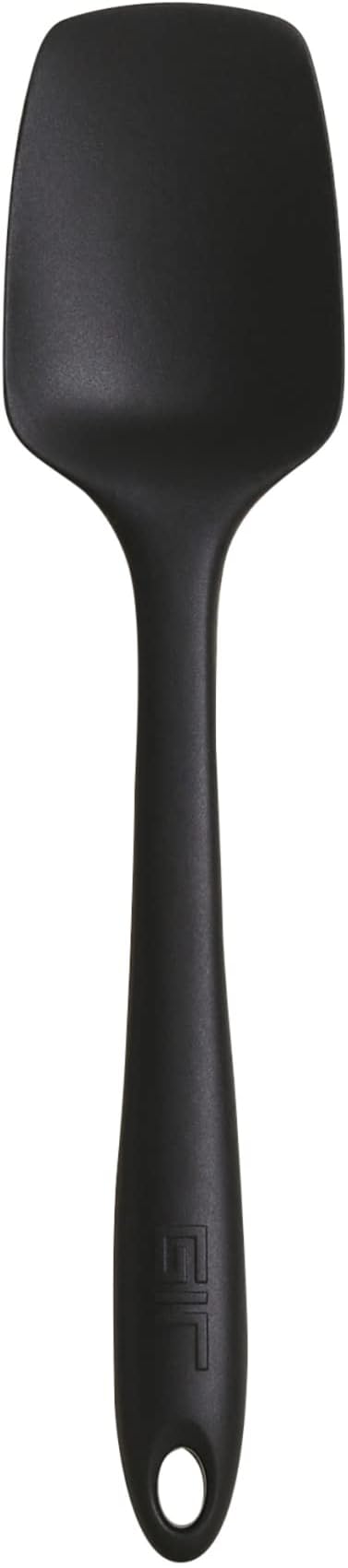 GIR: Get It Right Mini Silicone Spoonula Spatula - 8.3 In L x 1.8 In W, Black - Nonstick & Heat Resistant Kitchen Spatula - Seamless Single-Piece Design - Baking & Cooking Utensil