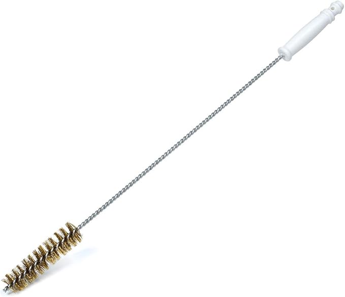FryOilSaver Co. 27" Straight Deep Fryer Drain Cleaning Brush & Cooling System Cleaner Brush, Up to 750F High Heat Resistant Brass Bristle for Pipes & Sink Cleaning for Busy Kitchen & Restaurant - B52C