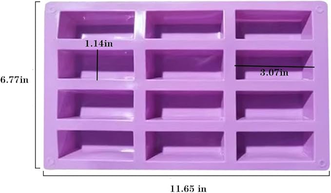 2Pcs oat bar mold - 12rectangle silicone molds - Chocolate silicone mold for baking candies/energy bars, cheesecake, dried fruit cereal cookies (2, purple)