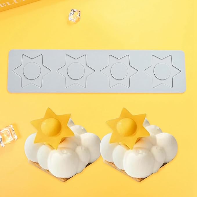 TUKE Star Lace Mat Silicone Mold For Chocolate Epoxy Resin Cake Topper Sugar Craft Baking Cake Lace Decoration Tool DIY Wedding (G_ Star)