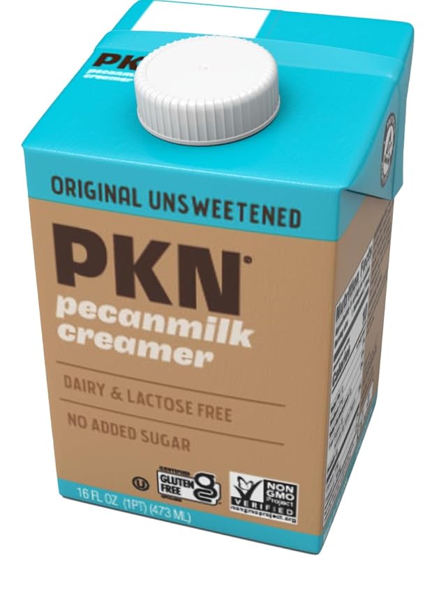 PKN Original Pecan Milk Creamer, Plant-Based, Vegan, Dairy-Free, No Gums or Oils, Shelf-Stable, Keto-Friendly, Barista-Approved, 16oz Six-Pack