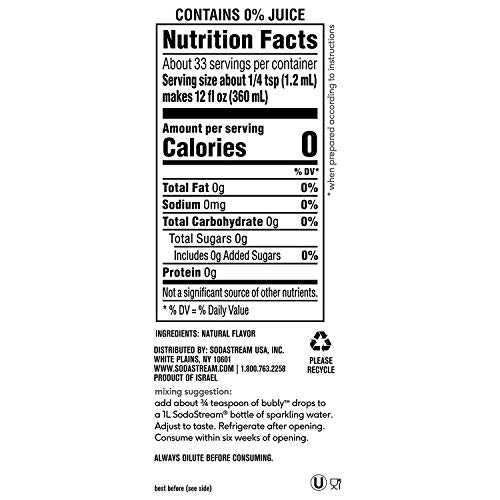 SodaStream bubly Drops, Peach, 1.36 Fl Oz (Pack of 3)