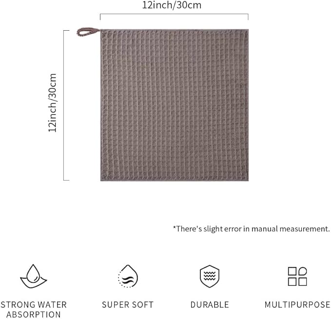watchget Barista Micro Cloth 10 Pack, Microfiber Barista Cleaning Towels Microfiber Waffle Weave Kitchen Dish Cloth Coffee Bar Towel Coffee Machine Cleaning Cloth, Brown(12"x12")