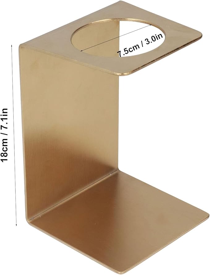 Pour over Coffee Dripper Stand, Filter Cup Holder, Samll Size Light Durable Stainless Steel Reusable Pour over Coffee Dripper Stand for Cone Filters(Gold)