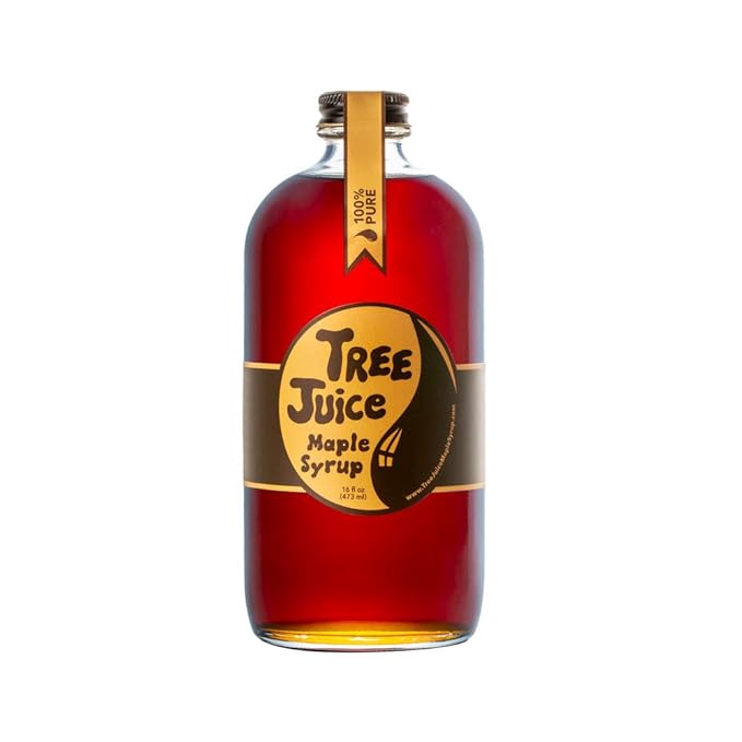 Tree Juice 100% Pure Grade A Maple Syrup | All Natural, Non GMO, Vegan, Gluten Free, Vegetarian, Paleo | 16 Ounce Bottle