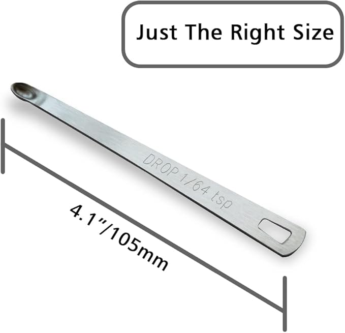 2PCS 1/64 Teaspoon(1/64tsp, 0.08ml, Drop) Single Tiny Measuring Spoon, Small Individual Stainless Steel Measure Spoons Only